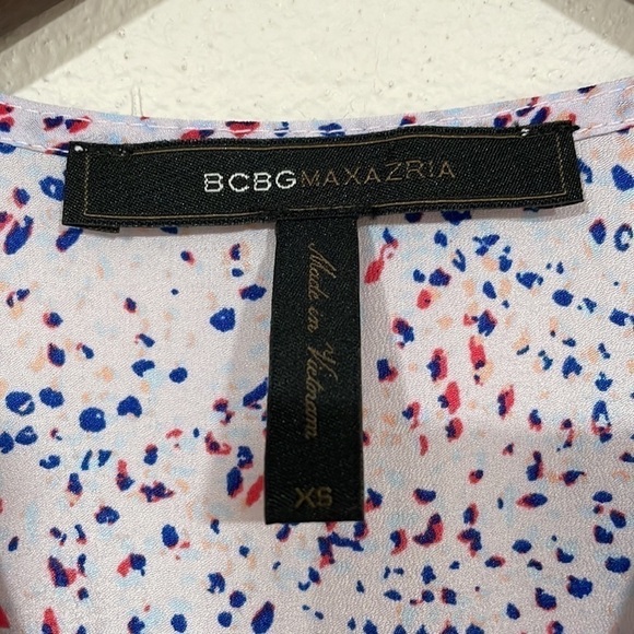 𝅺BCBGMAXAZRIA Tara Cascade Sheer Asymmetric Dress - Picture 5 of 7